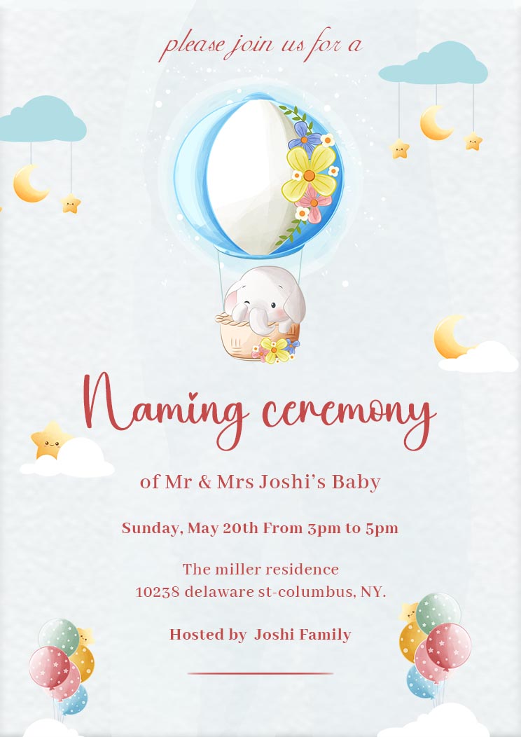 Invitation Card for Naming Ceremony