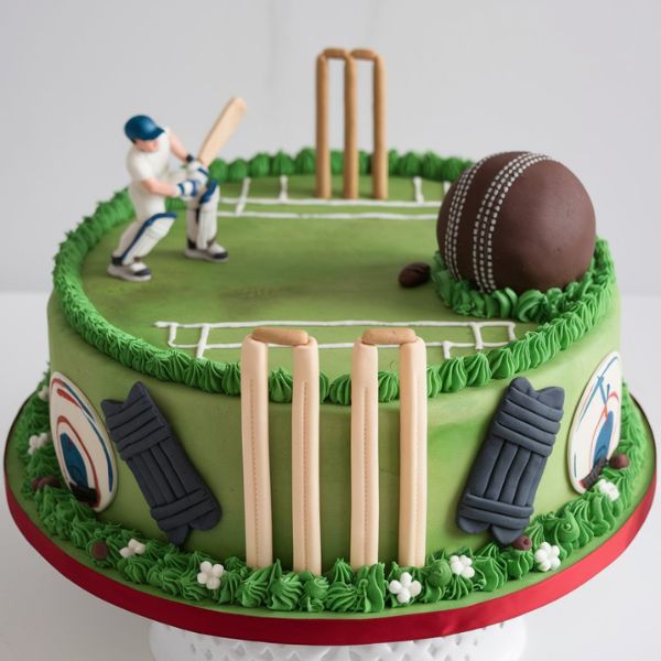 cricket theme cake