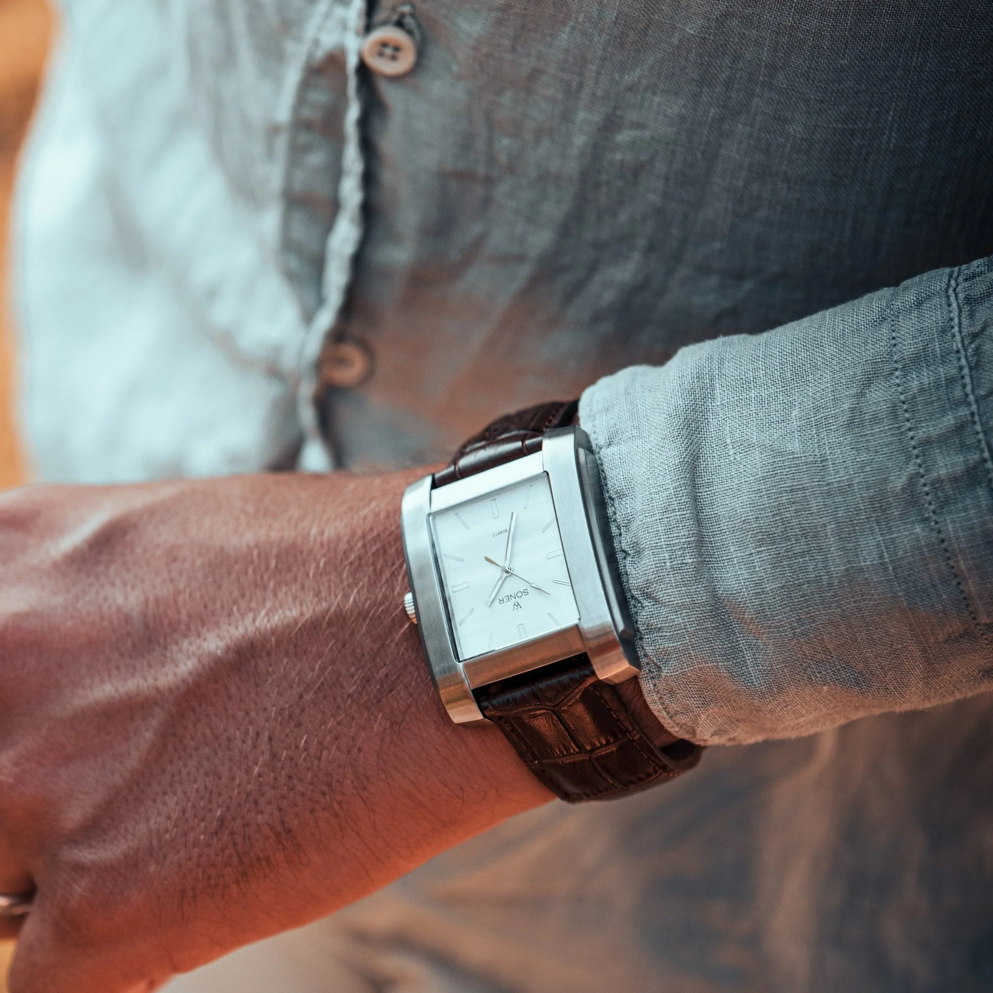 white dial watch